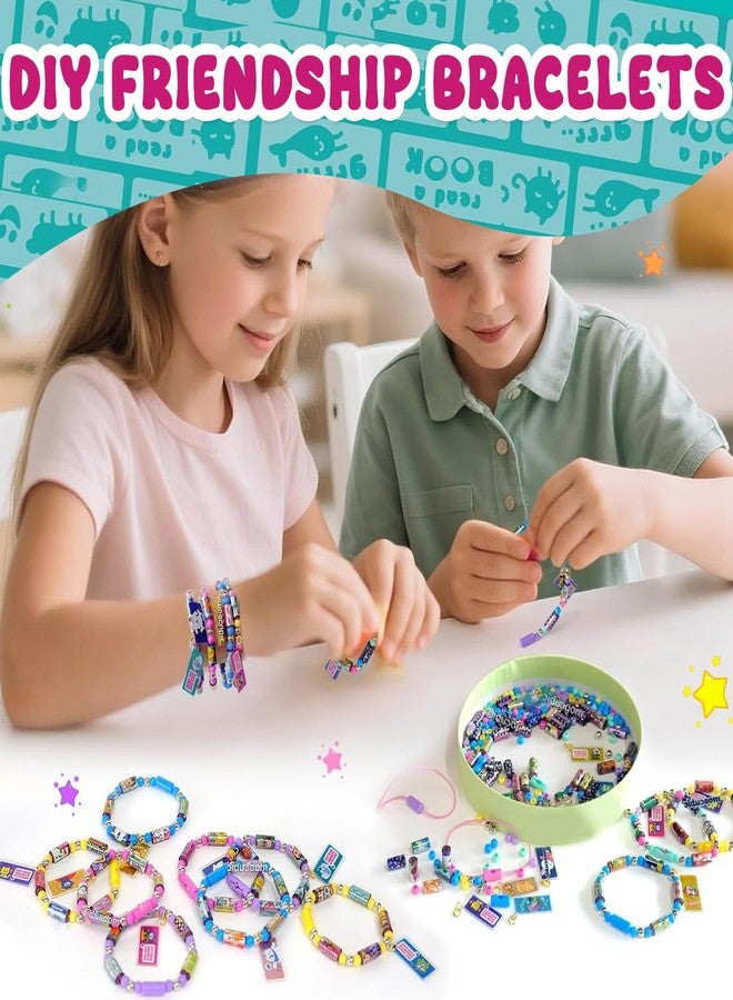 Flavizo DIY Sticker Rolls Bracelet & Band Kit for Kids Girls - 160 Pcs Reusable Cartoon Stickers, Spacer Beads, 16 Bracelet Rolls - Creative Craft & Gift Set, Multicolor - Image 3